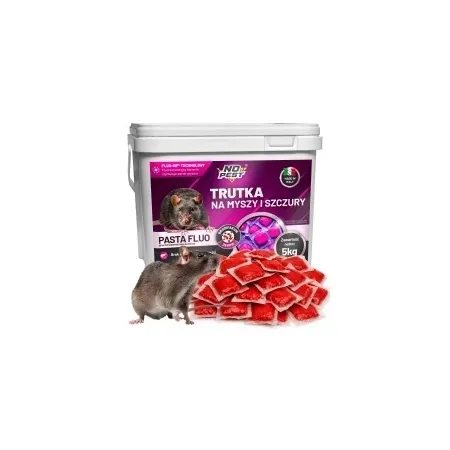 No Pest® Brodifacoum fluorescerende lokaaspasta tegen muizen en ratten – 5 kg