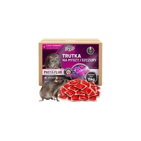 No Pest® Brodifacoum fluorescerende lokaaspasta tegen muizen en ratten – 15 kg