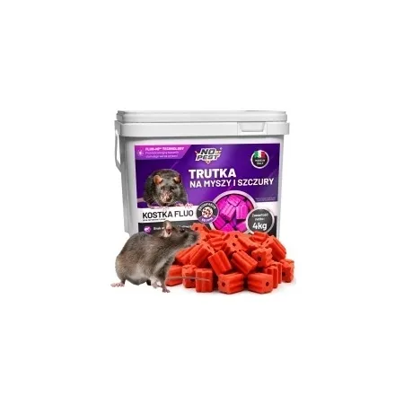 No Pest® Brodifacoum fluorescerende lokaasblokken tegen ratten en muizen – 4 kg