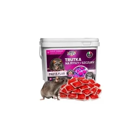 No Pest® Brodifacoum fluorescerende lokaaspasta tegen muizen en ratten – 3 kg