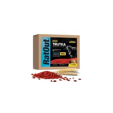 RatOut® Brodifacoum vergiftigd graan tegen muizen en ratten – doos 10 kg