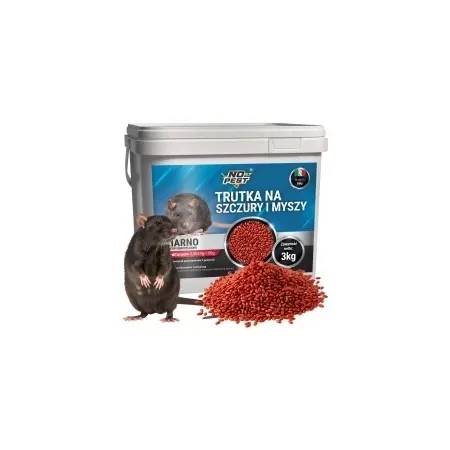 No Pest® Brodifacoum rood lokaasgraan tegen ratten en muizen – 3 kg