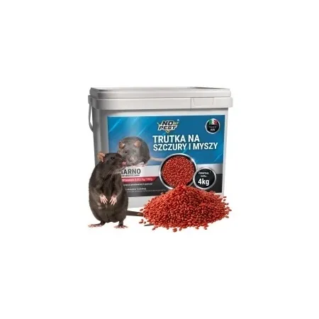No Pest® Brodifacoum rood lokaasgraan tegen ratten en muizen – 4 kg