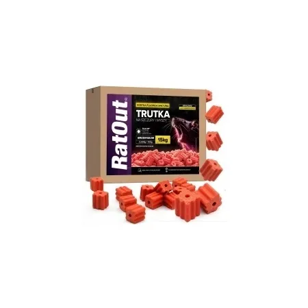 RatOut® Brodifacoum fluorescerende lokaasblokken – doos 15 kg