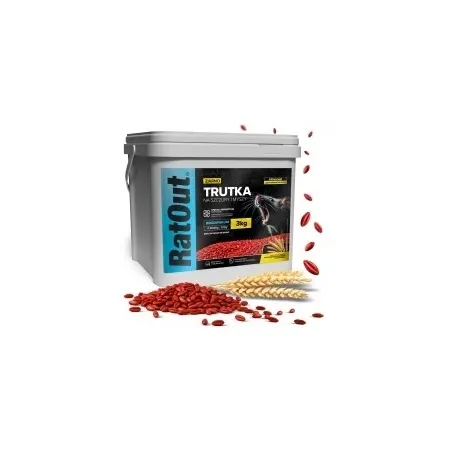 RatOut® Brodifacoum vergiftigd graan tegen muizen en ratten – emmer 3 kg