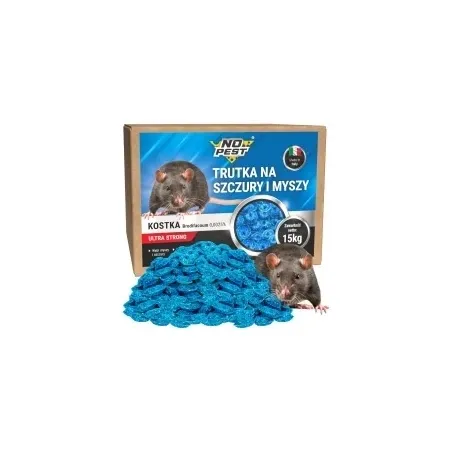 lokaasgif tegen ratten, muizen en knaagdieren No Pest® blauwe lokaasblok Brodifacoum 15kg