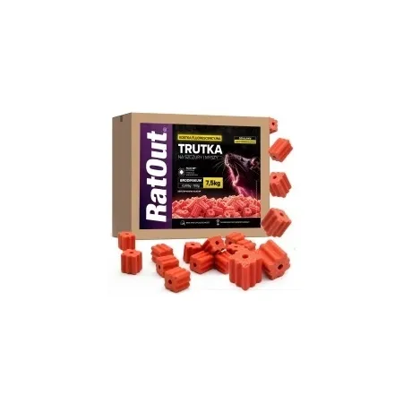 RatOut® Brodifacoum MaX Power fluoreszierende Köderblöcke – doos 7,5 kg