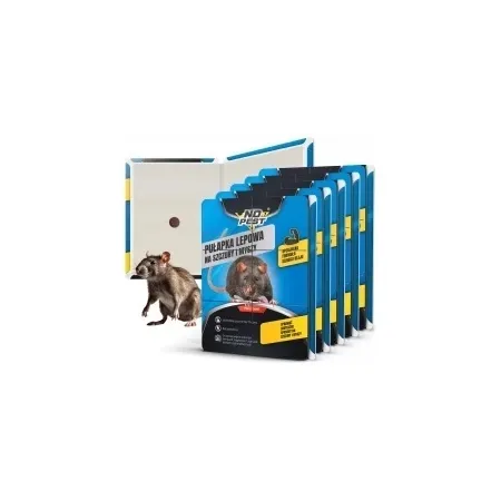5× grote No Pest lijmval voor ratten, muizen en knaagdieren 40 × 25 cm