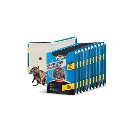 10× grote No Pest lijmval voor ratten, muizen en knaagdieren 40 × 25 cm